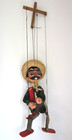 Vintage Marionette String Puppet Mexican Gunslinger 14    Paper Mache 1960s