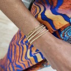 Vintage Dainty 5mm Gold Filled Beaded Layering Bracelet Stretchy Jewelry Gifts