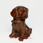 2 Inch Old Japanese Boxwood Hand Carved Vivid Dog Statue Netsuke Gift Collection