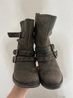 Vintage Very Rare Streetwear Japanese Real Leather Full Zip Gothic Boots 90s Y2k