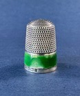 Antique 1910 Sterling Silver   Enamel Thimble Hallmarks James Fenton Birmingham