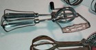 Vintage Antique Four Hand Held Mixers Egg Beaters - Metal Spatula - Grater  10sh