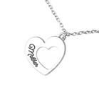 2pcs Matching Necklace Set Mother Daughter Mom Family Hearts Love Silver Tone Ae