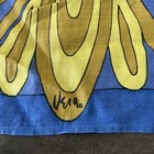 Vintage Vera Neumann Linen Tea Towel Mod Blue Yellow Swirl 15 5x28 5   