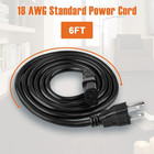 5 Pack 3-prong Replacement Computer Power Cord  6ft Ac Power Cord Cable For Elec