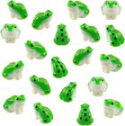 Mini Resin Frogs Cute Green Frog Miniature Figurines 20 Pcs