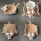 Hot - Handmade Crochet Animal Coaster - Cute Cartoon Heat-resistant Cup Mat