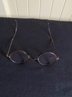 Antique Vtg  1 10 12k Gold Filled Round Wire Glasses W  Cable Temples   Bridge