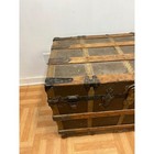 Vintage Wood Steamer Trunk Chest Coffee Table Storage Box Antique Brown Tv Stand
