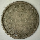 1880 H Canada Silver Ten Cents Circulated 10c Coin Canadian Dime