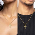 14k Two Tone Gold Extra Large Rosary Cross Our Lady Of Grace Miraculous Medal 