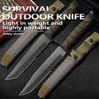 5cr Steel Tactical Fixed Blade Knife  Durable Sheath For Camping   Hiking
