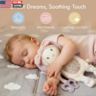 Baby Lovey With Silicone Teether  Bunny Security Blanket With Textured Ribbons 