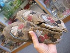 Antique Vtg Native American Plains Indian Beaded Moccasins - Damage - As-is 