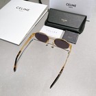 Celine Women s Sunglasses Triomphe Gold Metal Frame Gray Lenses