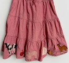 Mini Boden Pink Corduroy Skirt With Animals  6-7 Years 