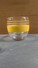 Vintage Mcm Yellow Striped Lowball Glasses Set Of 6 Barrel Rocks Whiskey Glasses