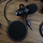 V8 2x Black Condenser Cardioid Studio Mic Kit W  Boom Arms  Xlr 3 5mm