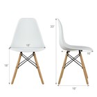 Set Of 4 Modern Dining Side Chair Armless Home Office W  Wood Legs White
