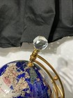 Globe Gemstone World Map Blue Lapis On Stand  H 21  - Electric - Fastship 