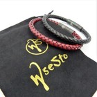 Wsesto Leather Bracelet  5 Colors  Lever Snap Clasp  Gift Idea For Men