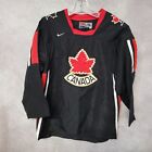 Vintage Nike Team Canada Iihf Olympic Black Ice Hockey Jersey Youth L Xl Sewn