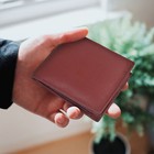 Kids Boys Slim  Compact Coin Pocket Bifold Wallet Brown By Leatherboss