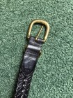 Vtg Coach 5922 Black Braided Woven Leather Belt Solid Brass Buckle Men Size 42