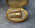 Antique 18k Yellow Gold French Thimble W  Original Walnut Case   4 1g Size 3