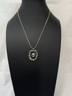 Sterling Silver Turquoise Necklace   Pendant Native American Signed Wolf