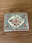 Vintage Embossed Floral Straw Flowers Hinged Tin Box Lid Container Holland Metal