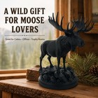 Bull Moose Figurine 3d Printed Wildlife Sculpture Rocky Base 4 5  Matte Black