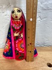 Vintage Paper Mache Doll Abelardo Ruiz Flowers Mexican Folk Art Signed 7 1 2 
