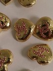  Lot Of Ten 22mm Stampeddesigner  Vintage Button Gold Tonechanel 10 Buttons