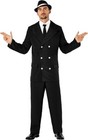 Mens 20s Gangster Costume Adult 1920 Pinstripe Mafia Mob Suit Halloween M L Xl
