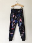 Adidas Kids Black Floral Jogger Small 7 8 Girls Track Pants Pockets Activewear