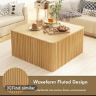 Large Wooden Coffee Table With Storage  Mid Century Fluted Design Brand New 