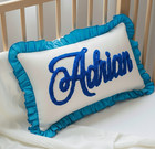 Personalized Baby Name Pillow punch Needle Cushion With Ruffle  Baby Shower Gift