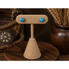 Blue Turquoise Oval Stud Earrings Sterling Silver  southwestern Western Earrings