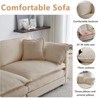 Modular L-shaped Sectional Sofa Set With Movable Ottoman - 3-seater Comfy Couch