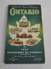 1956 Ontario Canada Road Map Toronto Ottawa Windsor Sarnia Hon Leslie M Frost