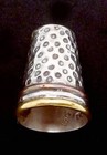 Vintage Taxco Mexican Sterling Silver Thimble Tall Brass Copper Decoration 26840