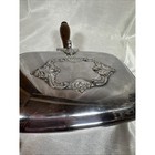Wallace Silver Plated Hand Dust Pan Wood Handle Ornate Floral Design
