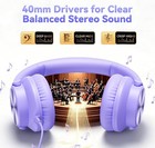 Kvidio Inflow Wired Over-ear Headphones With Mic 3 5mm Foldable Purple