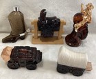 Vintage Lot Of 5 Avon    western    Theme  Bottles-boot-saddle-cowboy-wagon-coach
