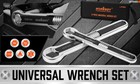 Universal Adjustable Wrench Set Sae   Metric 8  10  44 Sizes 2pc Ansi Standard