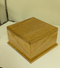 Pet Memorial Cremation Urn- Small Dog Or Cat - Solid Oak With Cherry Finish