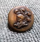 Antique Metal Picture Button Knight s Armor Helmet   Plumes