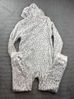Cat   Jack One Piece Pajamas Girls Xl 14 White Gray Leopard Hooded Fleece Kids