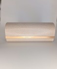 New Jimmy Choo Beige Tan Snakeskin Authentic Eyeglasses Sunglasses Case W cloth